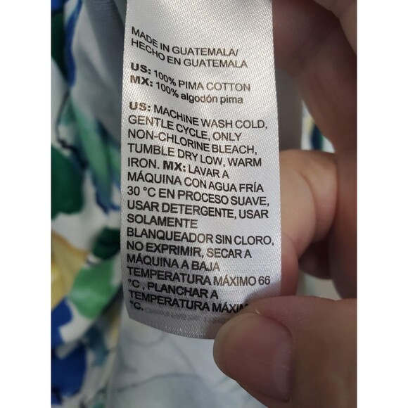 Chico's Pima Cotton Floral Print Square Neck 3/4 Sleeve Tunic Size 3 (XL) - Picture 5 of 6